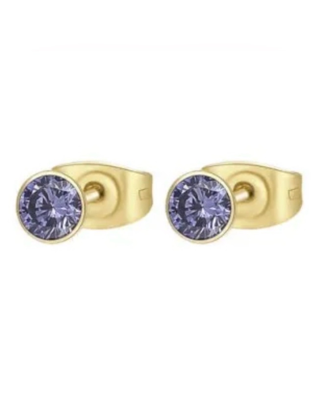 BROSWAY Italia Chakra Stainless Steel Purple Cubic Zirconia Stud Earrings New